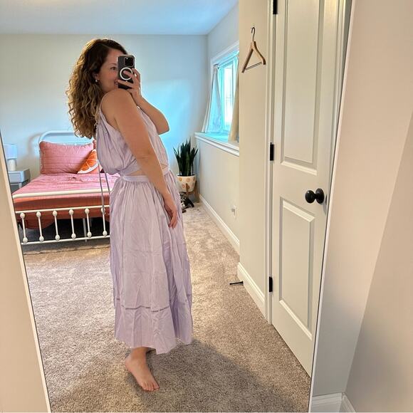 ShopBop Something Navy Purple Lilac Cutout Maxi Dress Large - Picture 2 of 11